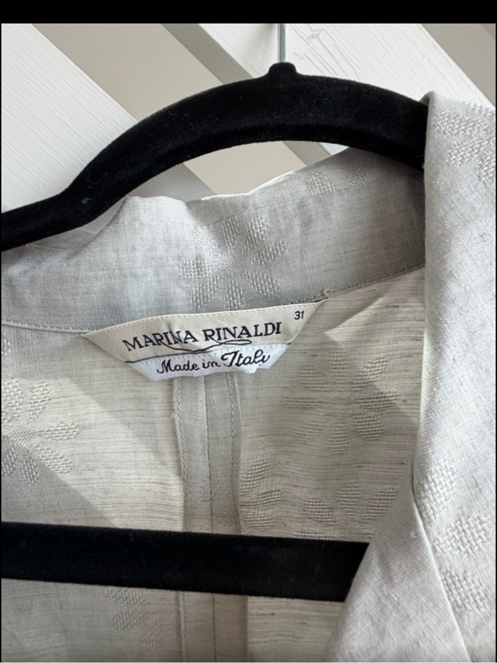 Marina Rinaldi Linen Tunic/ Mini Dress Oversized Button Front Italy Neutral - Picture 7 of 9